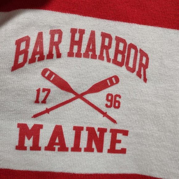 CHARLES RIVER APPAREL CLASSIC RUGBY RED WHITE HOODIE BAR HARBOR MAINE SIZE XXS - Picture 3 of 7